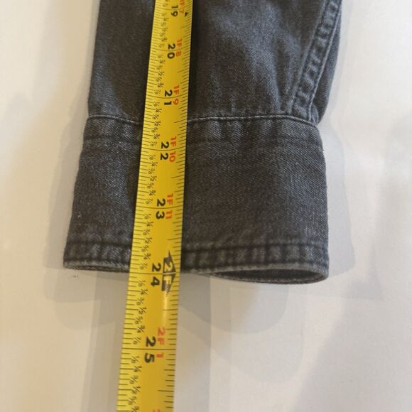 Harley Davidson Shirt Womens M Gray Denim Embroidered Button Up Motorcycle Biker - Picture 9 of 9